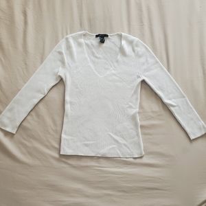 Forever 21 White V-Neck Top